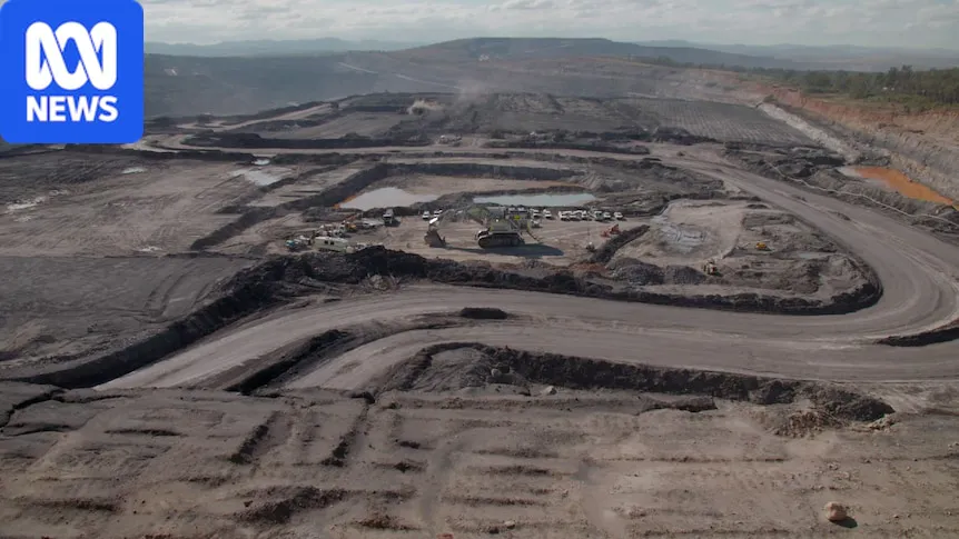 Mining machinery and terraced ground at an open-cut coal mine